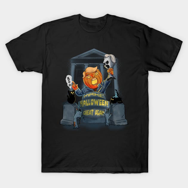 Its The Most Wonderful Time Of The Year Black Cat Halloween T-Shirt by dudelinart